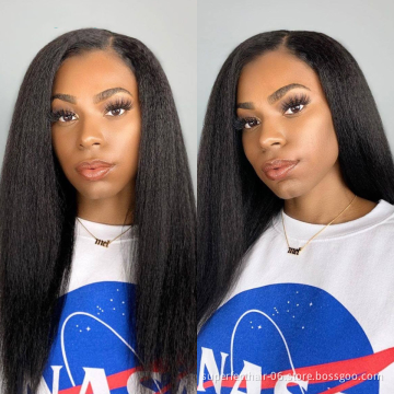 Good Quality 8A 10A 12A Grade Virgin Brazilian Human Hair Wig Kinky Straight Transparent Lace 12 To 30 Inch Wigs